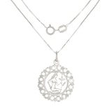 14k White Gold Zodiac Sign Virgo Pendant Necklace 18" - Virgo,White