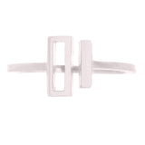 14k White Gold Double Open Bar Ring 2.1 grams Size 6.5 - White
