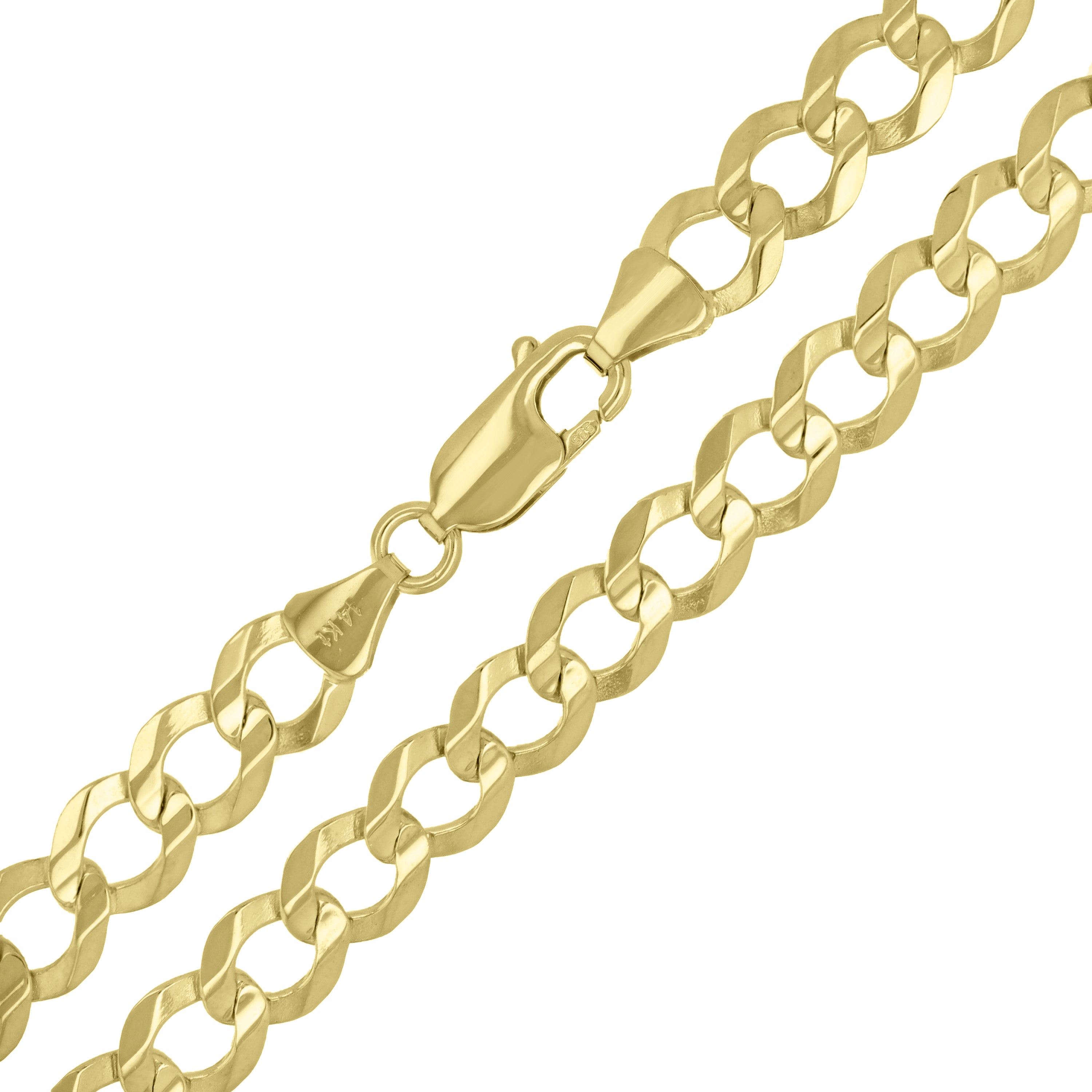 Italian 14k Yellow Gold Solid Curb Link Chain Necklace 7mm 20" 21.1 grams - 20" 21.1 grams