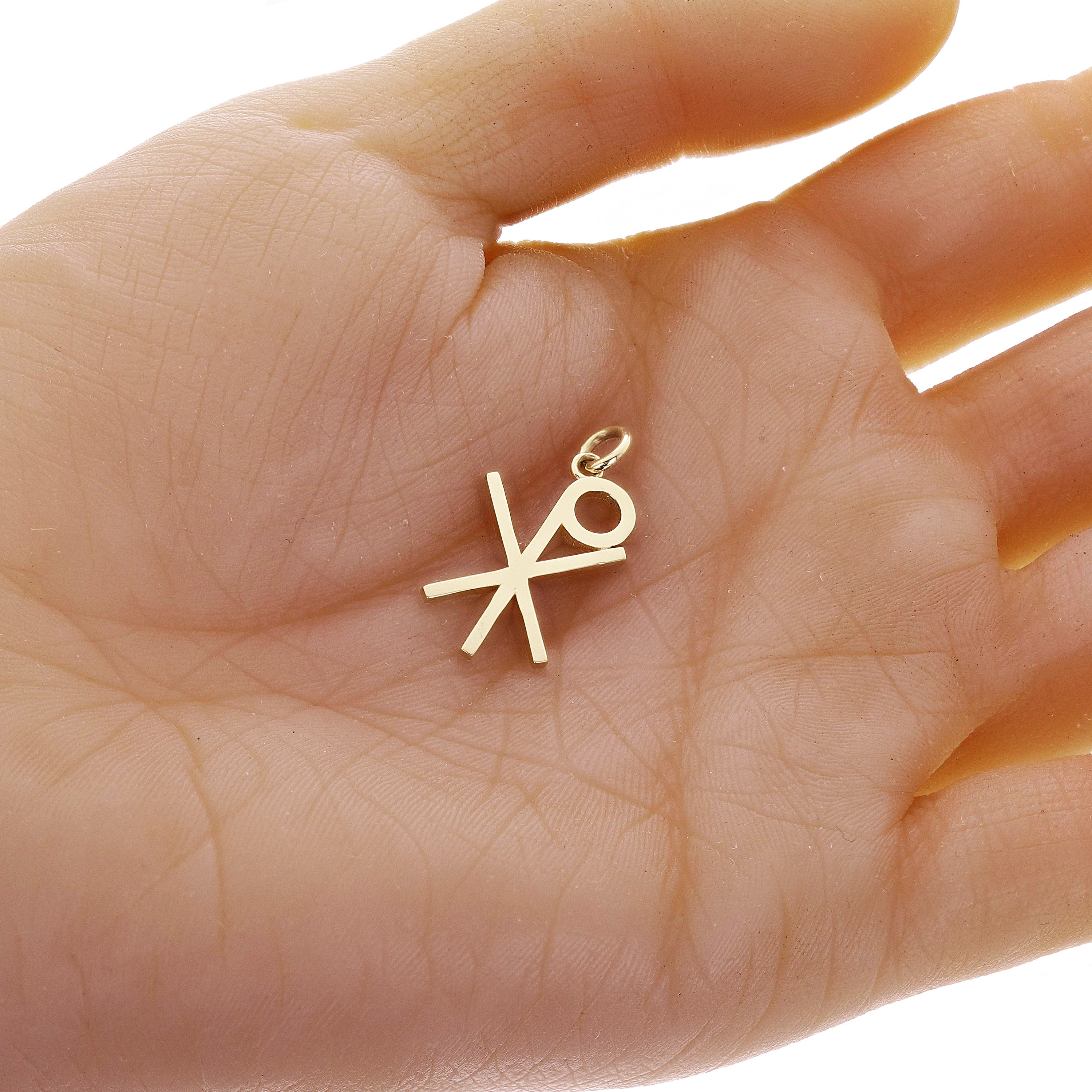 14k Yellow Gold Constantine Cross Charm Pendant 1.1" 1.8 grams