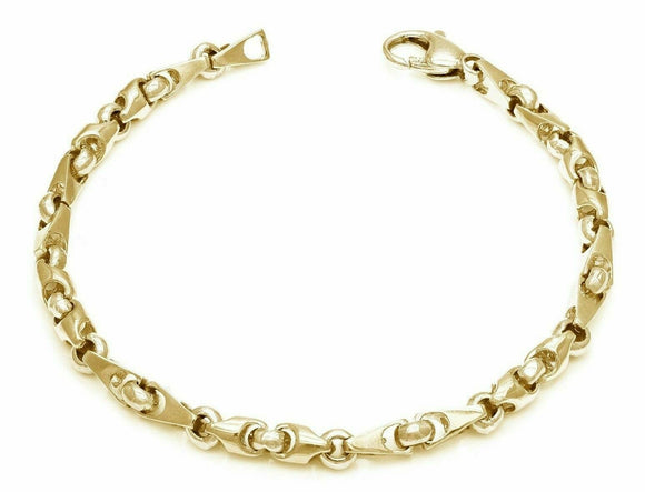 14k Yellow Gold Handmade Fashion Link Bracelet 7.75