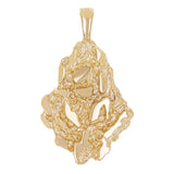 10k Yellow Gold Solid Free Form Nugget Charm Pendant 1.8" 10.3 grams