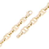 14k Yellow Gold Solid Handmade Oval Link Chain Bracelet 8.5" 9.4mm 33.1 grams