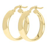 Italian 14k Yellow Gold Shiny Round Hollow Hoop Earrings 21.7mmx5.7mm 2.2 grams