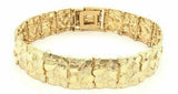 14k Yellow Gold Nugget Bracelet Adjustable 7" - 7.5" 15.5mm 36.5 grams