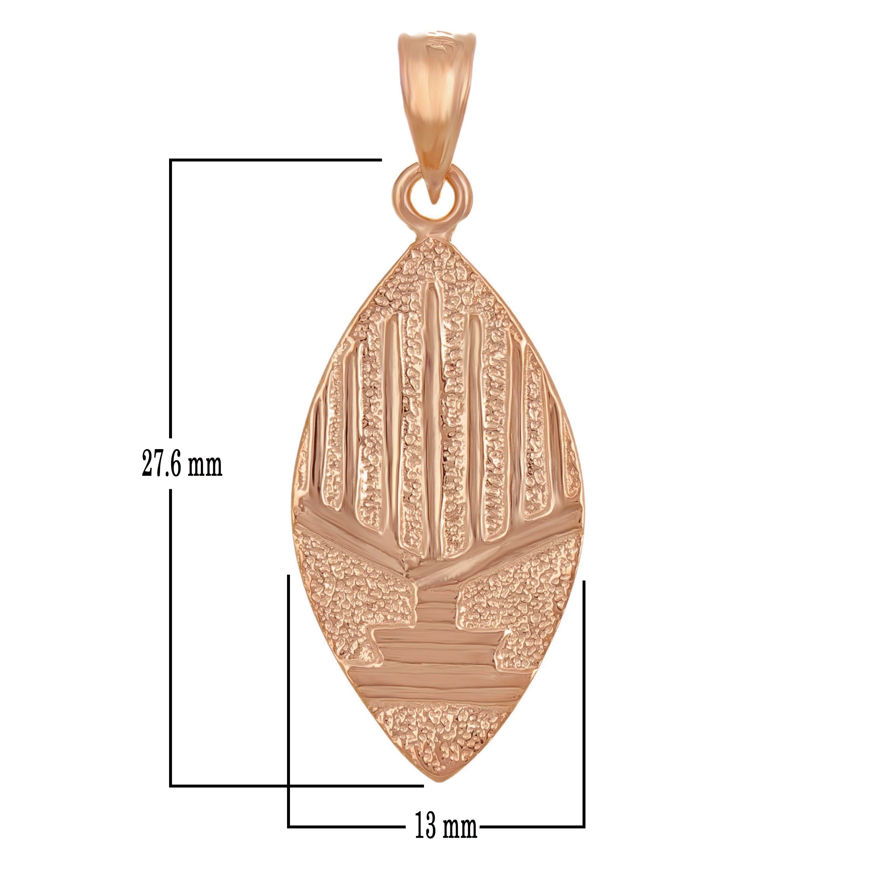 14k Rose Gold REVERSIBLE Jewish Menorah Hanukkah Candle & Star of David Pendant - Rose