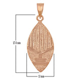 14k Rose Gold REVERSIBLE Jewish Menorah Hanukkah Candle & Star of David Pendant - Rose