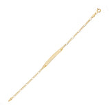Italian 14k Yellow Gold Figaro Baby ID Bracelet Engravable 5.5" 4mm 1.7 grams