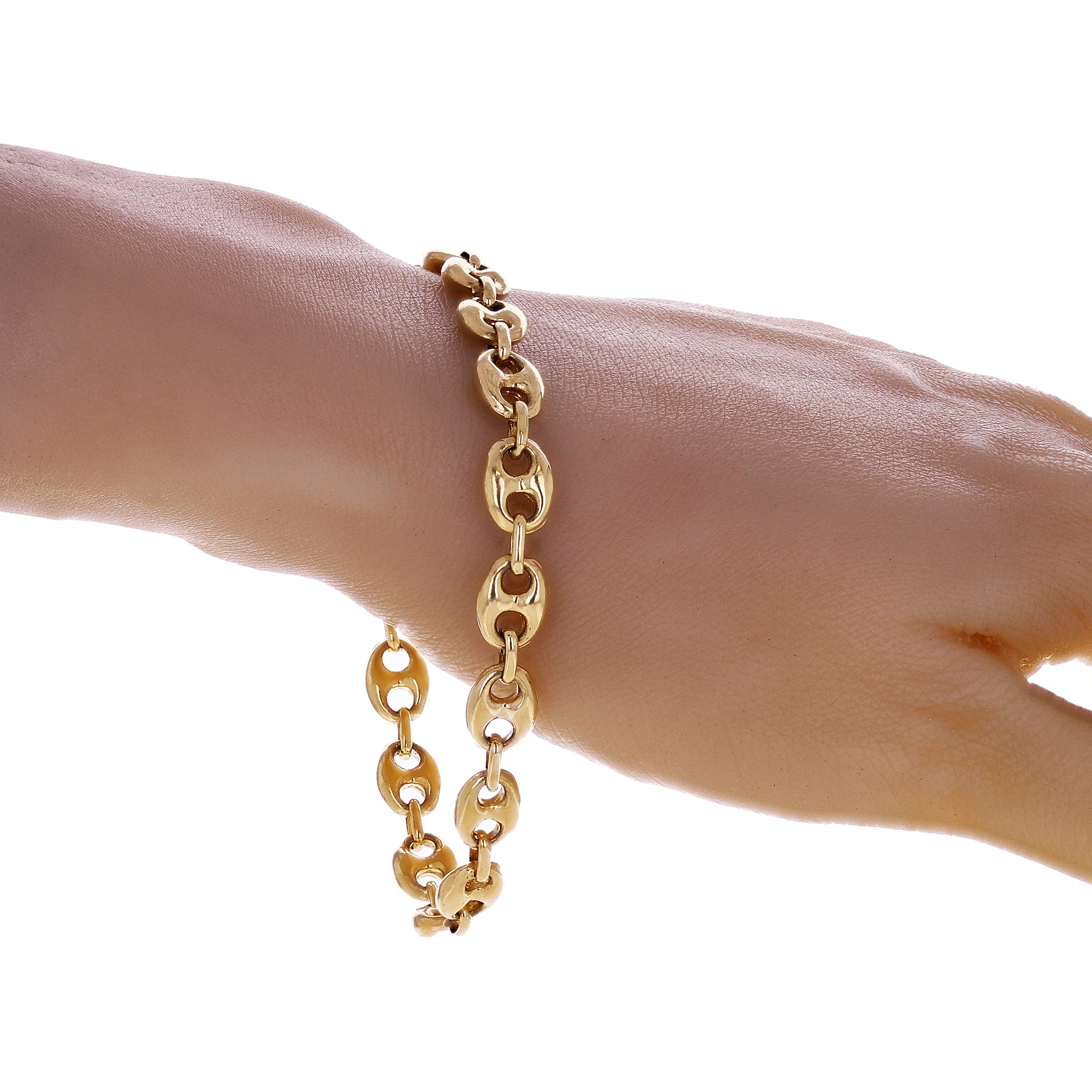 14KT Yellow Gold Puff Gucci Link Bracelet - Carbo Jewelers
