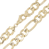 Men's 14k Yellow Gold Figaro Chain Necklace Solid Heavy Link 24" 12mm 117.4grams - Yellow,24"