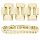 10k Yellow Gold Watch Link Bracelet Adjustable 7.25"-7.75" 8.5mm 18.8 grams - Yellow,7.75" 18.8 grams