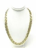 10k Yellow Gold Concave Mariner Chain Necklace 26" 10mm 78 grams - 26"
