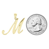 14k Yellow Gold Initial Letter M Alphabet Charm Pendant - Letter M,Yellow