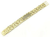 Men's 10k Yellow Gold Nugget ID Bracelet Adjustable 7.75" 18.9mm 49.7 grams