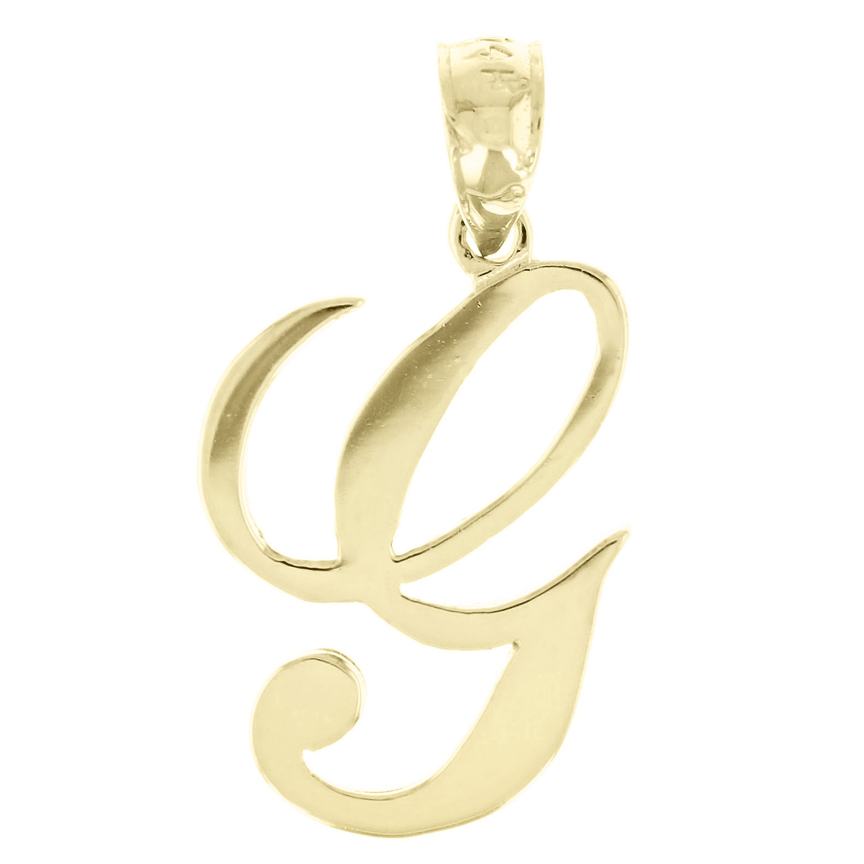 14k Yellow Gold Initial Letter G Alphabet Charm Pendant - Letter G,Yellow