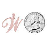 14k Rose Gold Initial Letter W Alphabet Charm Pendant - Letter W,Rose