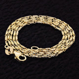 Italian 14k Yellow Gold Solid Diamond Cut Raso Chain Necklace 16" 1.1mm 3.6grams - 16" 3.8 grams