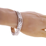 Men's 14k White Gold 1.00ctw Diamond Watch Link Bracelet 8" 11.2mm 34 grams - White  8"  11.2mm  1ctw  34grams