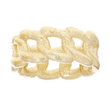 14k Yellow Gold Miami Cuban Curb Ring Band Satin Finish 7.5" 9.5 mm 10.7 grams