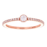 14k Rose Gold Diamond Stackable Promise Ring Size 5.5 - Rose,Ring Size 5.5