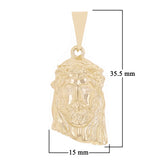 10k Yellow Gold Jesus Piece Jesus Christ Face Pendant 1.4" 7.7 grams