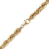 Men's 14k Yellow Gold Solid Diamond Cut Rope Chain Necklace 22" 7mm 89.1 grams - Yellow,22"