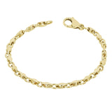 10k Yellow Gold Handmade Fashion Link Bracelet 7" 4mm 8 grams - Yellow,7"