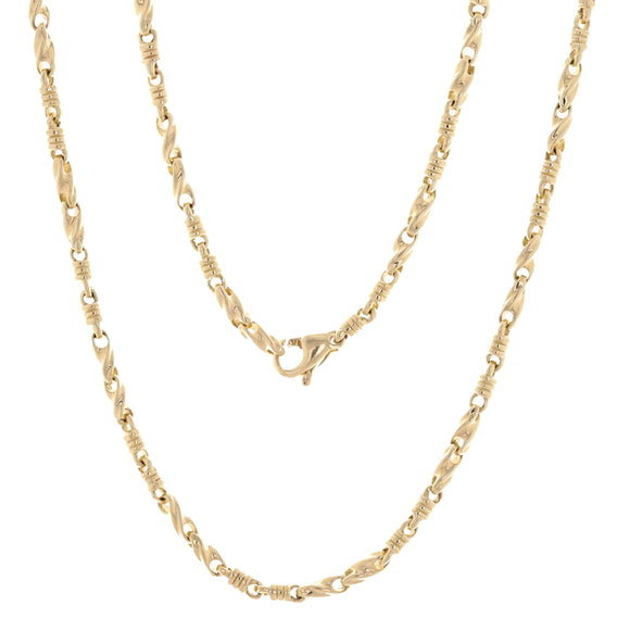 10k Yellow Gold Solid Handmade Fashion Link Bracelet 7