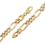 Men's 10k Yellow Gold Solid Heavy Figaro Chain Bracelet 7" 15mm 52 grams - 7" 52 grams