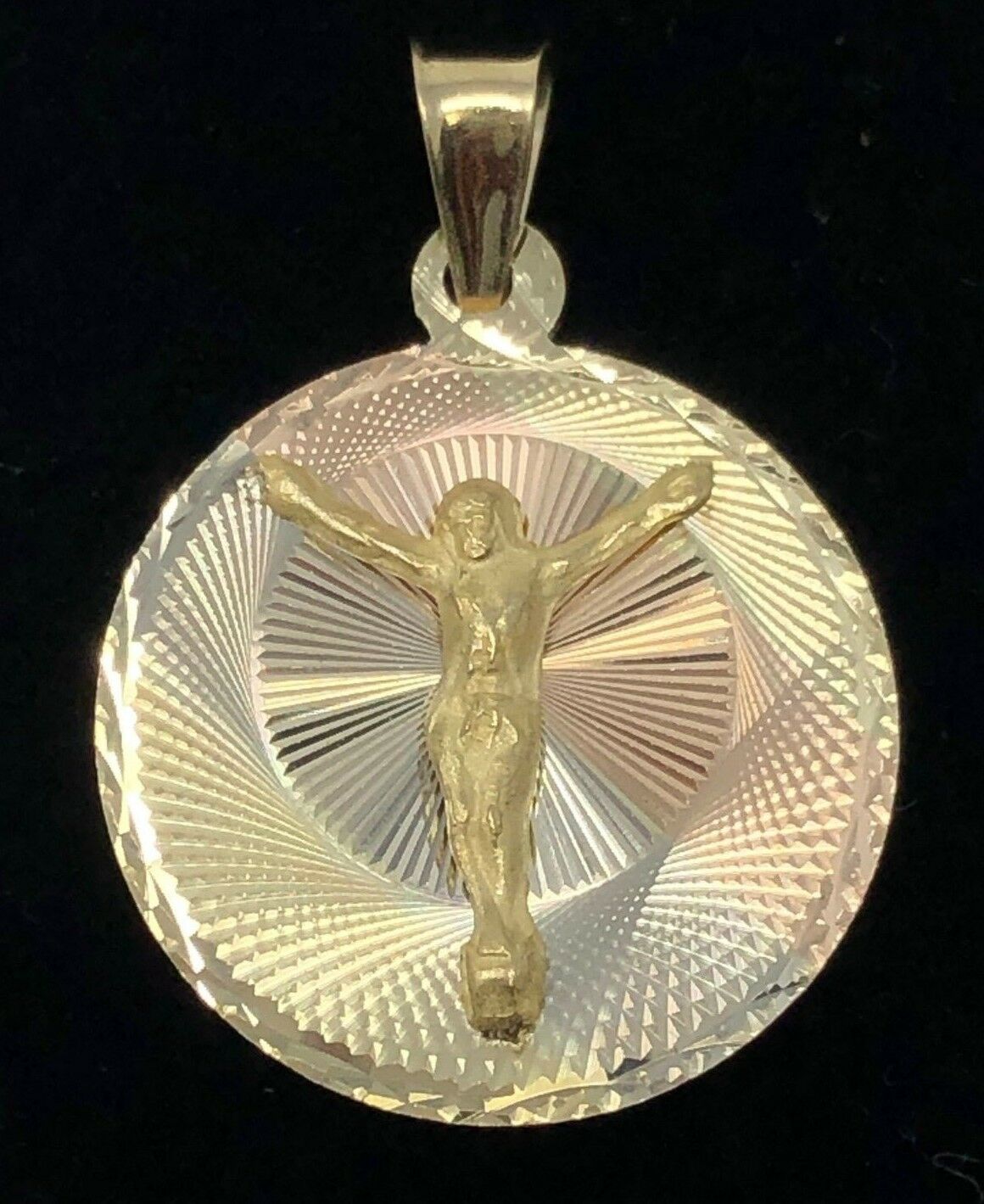 14k Gold Lady Guadalupe Mother Mary & Jesus Christ Crucifix REVERSIBLE Pendant