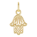 14k Yellow Gold Small Hamsa Hand of Fatima Charm Pendant 0.8 grams