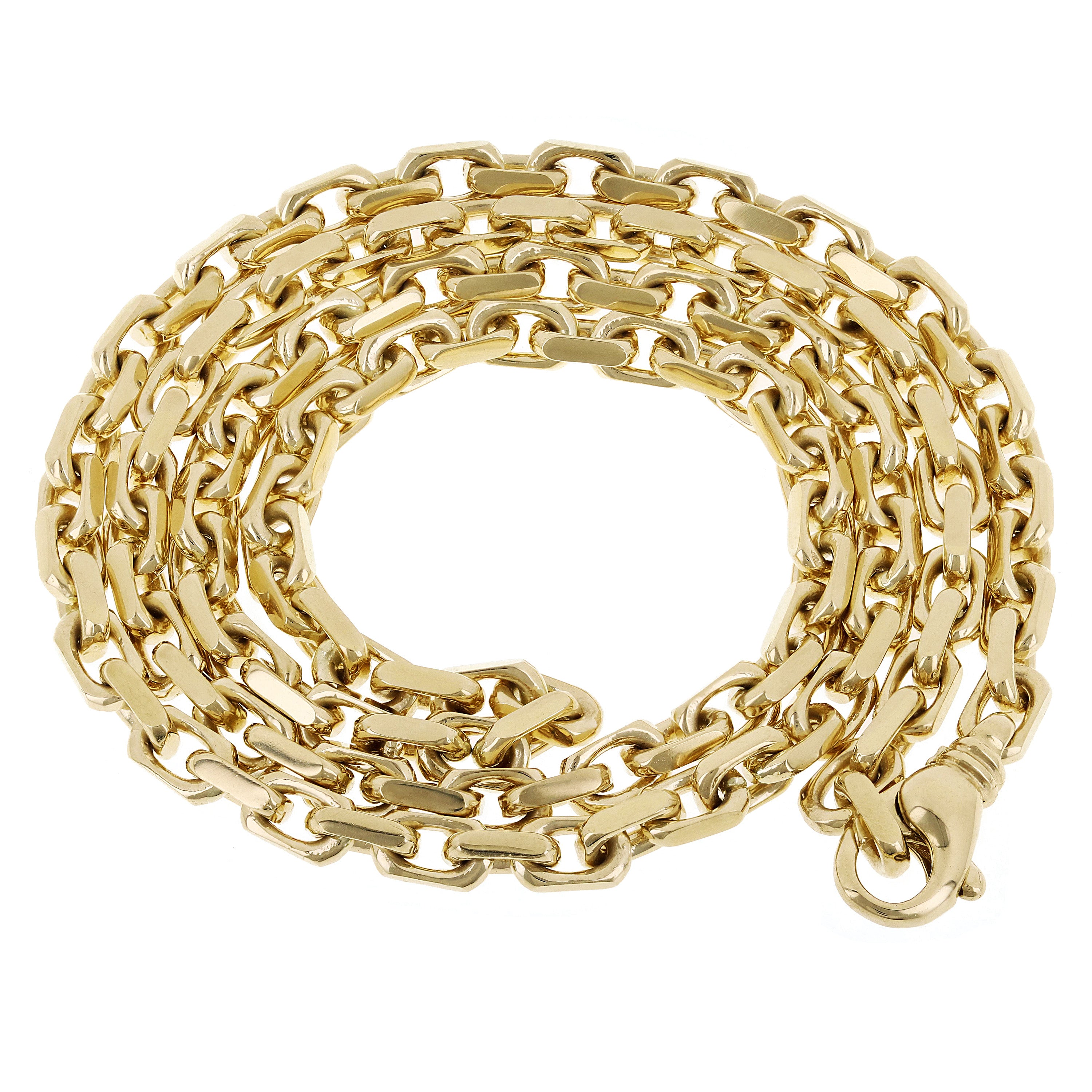 14k Yellow Gold Solid Handmade Fashion Link Chain Necklace 20" 4.8mm 53 grams - 20"