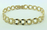 10k Yellow Gold Horse Shoe Nugget Bracelet 7.5" 8mm 10.9 grams