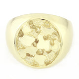 14k Yellow Gold Solid Nugget Signet Statement Ring Size 10 - Ring Size 10