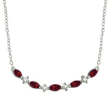 14k White Gold Diamond and Ruby Necklace 18" - Ruby