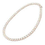 14k White Gold 63 Round 74.66 CTW Lab-Grown Diamond Tennis Necklace 17" 7mm 62.1 grams
