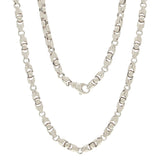 10k White Gold Solid Heavy Bullet Style Link Chain Necklace 20" 6mm 63.9 grams - White,20"