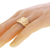 Men's 14k Yellow Gold Square Nugget Ring Size 7.5 - 16.4mm 9.8 grams - Ring Size 7.5 9.8 grams