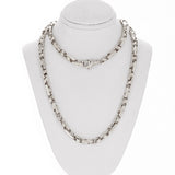 14k White Gold Handmade Fashion Link Necklace 18" 5mm 32 grams - White,18"