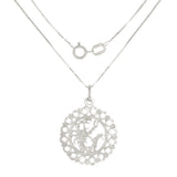 14k White Gold Zodiac Sign Scorpio Pendant Necklace 18" - Scorpio,White