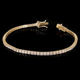 14k Yellow Gold 3.35ctw Diamond Tennis Bracelet 7" 2.6mm 7.5 grams