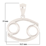 14k White Gold Cancer Zodiac Sign Charm Pendant - Cancer,White