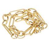 Italian 14k Yellow Gold Hollow Paper Clip Link Necklace 6.8mm 18" 10.2 grams