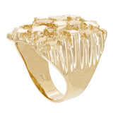 Men's 14k Yellow Gold Solid Big Rectangle Nugget Ring Size 7.5 - 20.5 grams - Ring Size 7.5 20.5 grams