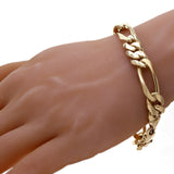 Men's Heavy Solid 14k Yellow Gold Figaro Chain Bracelet 9" 11.5mm 54.6 grams - 9"