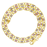 Italian 14k Tri-Color Gold Diamond Cut Valentino Chain Necklace 20" 4.7mm 15.8 grams - 20" 15.8 grams