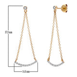 14k Yellow Gold 0.15ctw Diamond Chain Dangle Swing Earrings