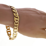 14k Yellow Gold Concave Mariner Gucci Chain Bracelet 7" 11mm 27.4 grams - 7"