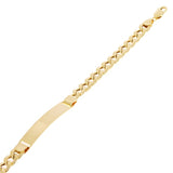 Italian 14k Yellow Gold Hollow Engravable Cuban ID Bracelet 7.75" 8 grams 7.5mm
