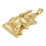 14k Yellow Gold Japanese Samurai Warrior Pendant Charm Pendant Big - Big